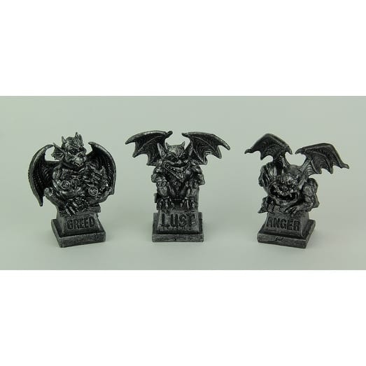Shop Gunmetal Resin Seven Deadly Sins Mini Gargoyle Character Statues Overstock