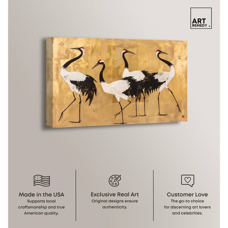 Birds of Gold Canvas by Art Remedy, Gallery Wrapped