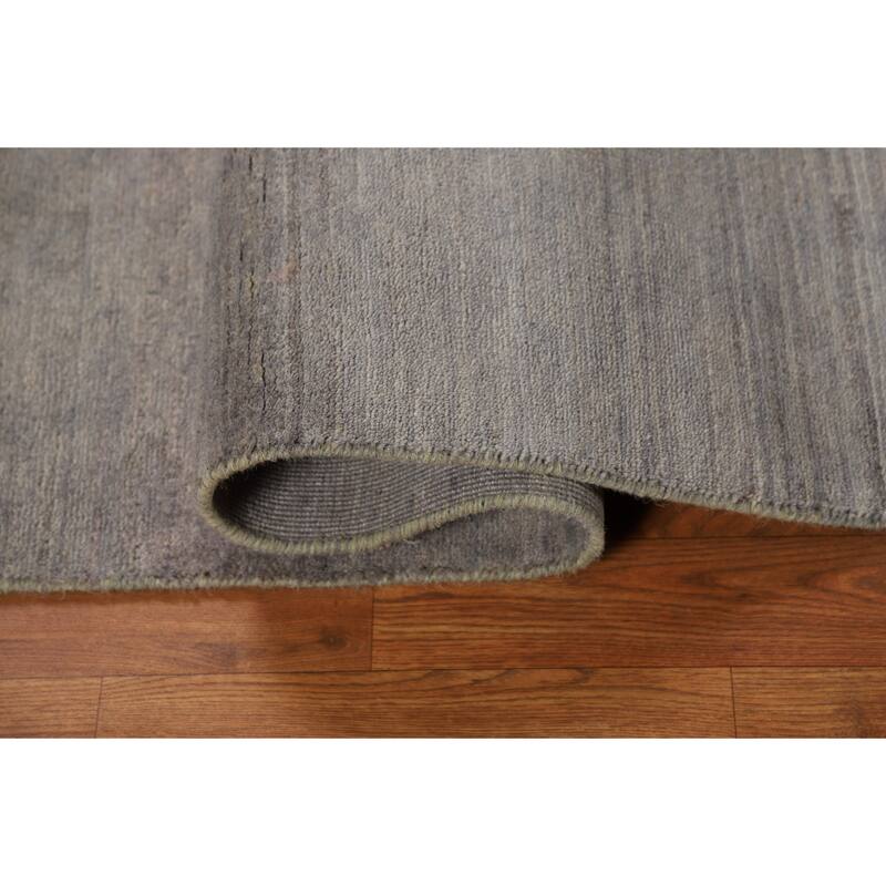Hand Knotted Oriental 100% Wool Carpet Modern Modern Greys & Charcoal Gabbeh Area Rug - 4' 11'' X 3' 3''