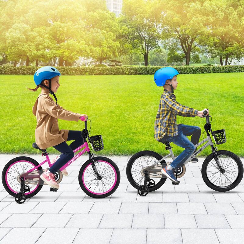 Costway 12"/14"/16"/18" Kid’s Bike with Training Wheels Adjustable - See Details
