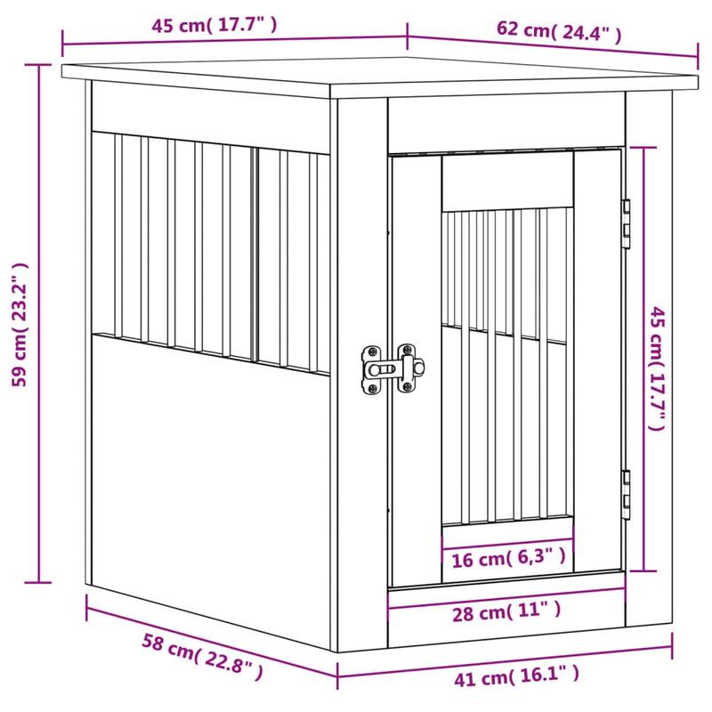 vidaXL Dog Crate with Door Doghouse Puppy Kennel Peg Cage Engineered Wood