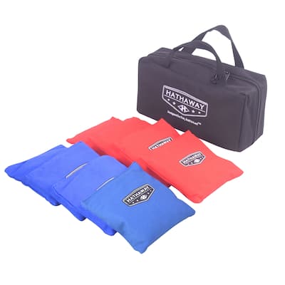Hathaway Regulation Cornhole Bag Set with Included Case - Red/Blue