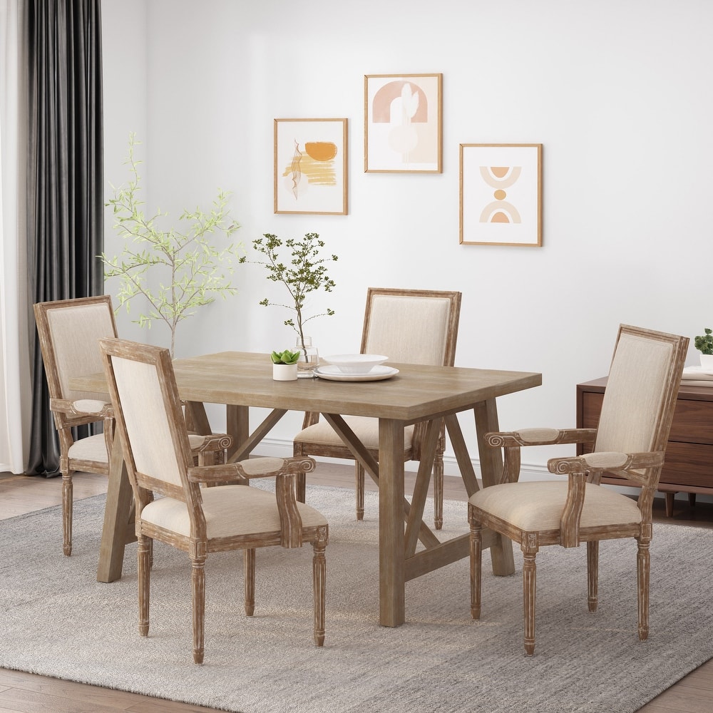 Maria French Country Upholstered Dining Chairs by Christopher Knight Home - 23.75" L x 23.75" W x 39.75" H