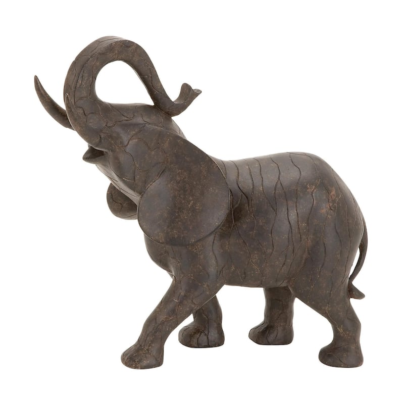 Polystone Elephant Decorative Sculpture - Gray - Roche River Decor - Gray