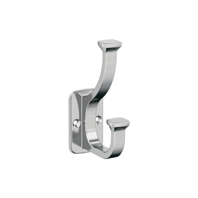 Amerock Alder Double Prong Decorative Wall Hook - Polished Chrome
