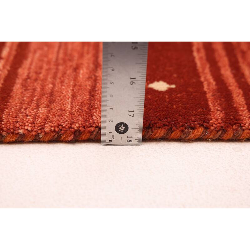 ECARPETGALLERY Hand Loomed Kashkuli Gabbeh Dark Copper Wool Rug - 6'6 x 9'9