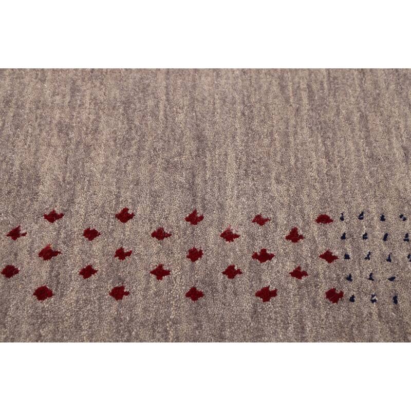 ECARPETGALLERY Hand Loomed Kashkuli Gabbeh Grey Wool Rug - 5'0 x 7'10