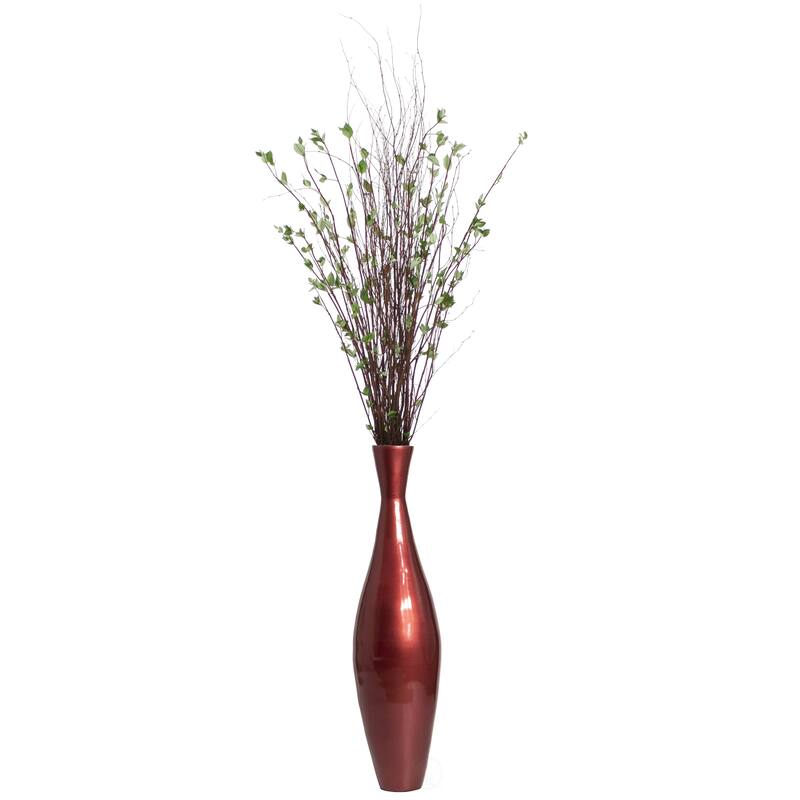 Tall Modern Bamboo Narrow Trumpet Floor Vase - Elegant Home Decoration, Modern Accent Piece, Living Room Decor, Bamboo Art