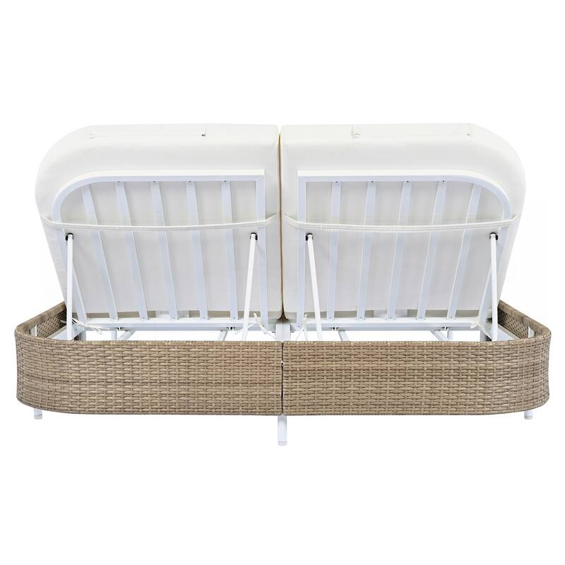 Iron Frame Outdoor Bed Loveseat