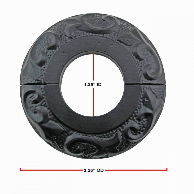 Black Aluminium Radiator Flanges Escutcheon Ring Plate 1.25 I D Rust Resistant Pack of 3 Renovators Supply