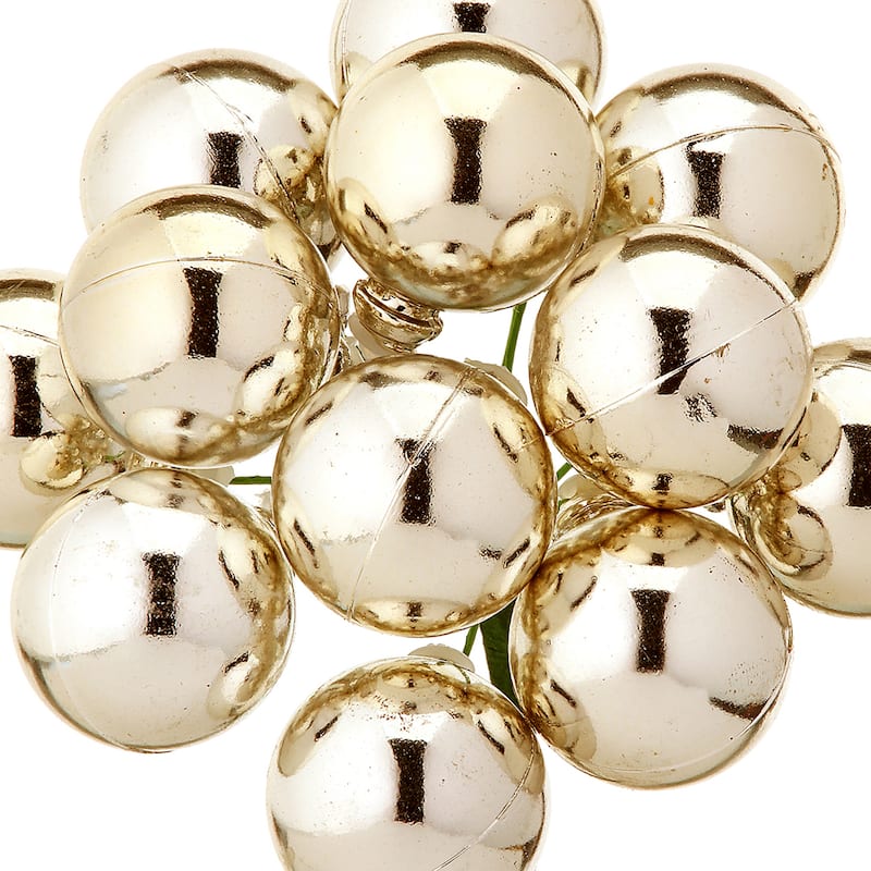 20mm Shatterproof Plastic 12 Bunch Shiney Stemball Set of 4