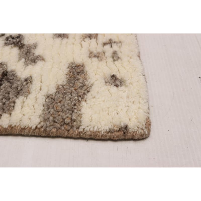 ECARPETGALLERY Hand-knotted Tangier Cream Wool Rug - 8'2 x 10'0