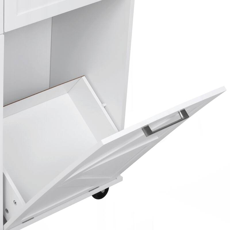 Kitchen Island with Drop Leaf, Kitchen Storage Island with Removable Side Racks, Two Drawers