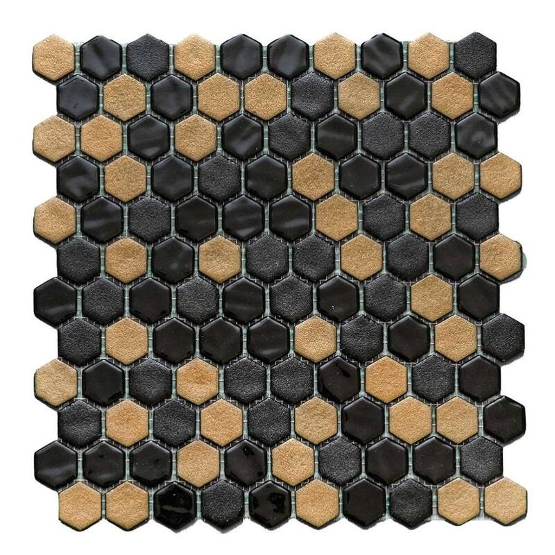 The Tile Life Eterna Hex 1x1 Glass Mosaic Floor & Backsplash Wall Tile