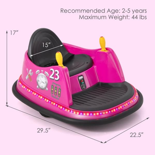 6V Battery Powered Kids Ride On Bumper Car with Remote Control - 29.5" x 22.5" x 17"