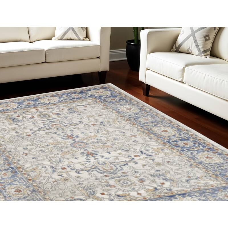 Makos Power Loomed Area Rug By HomeRoots - 118' X '94' X '0.5 - 118' X '94' X '0.5 - Oxford Blue - Rectangle