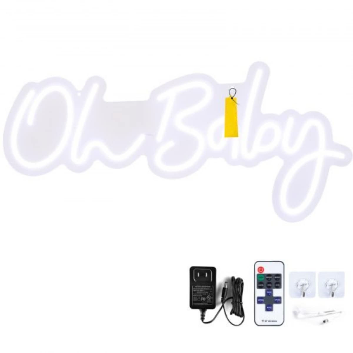 Warm White Silicone Acrylic Neon Sign, 4 Flash Modes, Adjustable Brightness - Warm White - 23.5