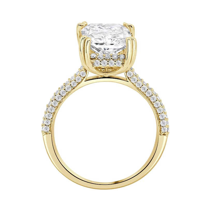 Auriya 14k Gold 4 1/2ctw Lab grown Radiant Vintage Hidden Halo Diamond Engagement Ring (F-G VS)