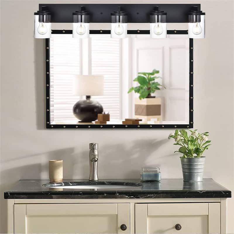 6-Light Vanity Light, Bathroom Mirror Light with Clear Glass Shade