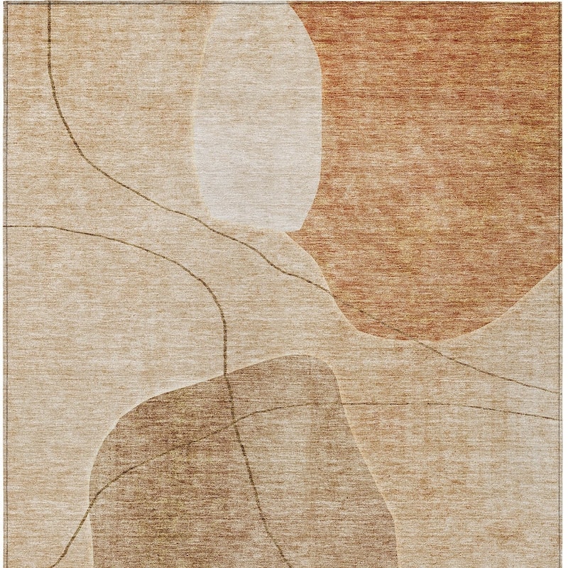 HomeRoots Abstract Transitional Rectangle Outdoor Rug