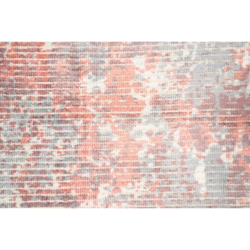 Hand Knotted Oriental Viscose Silk Carpet Modern Abstract Coral Abstract Area Rug - 4' 0'' X 2' 0''