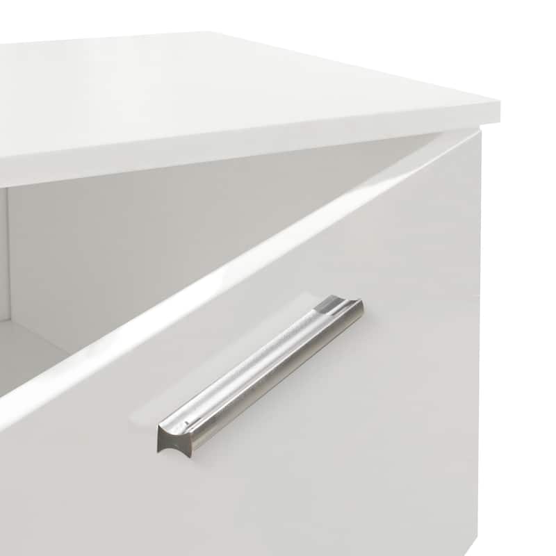 63" Modern TV Stand with Open Shelves & Cabinets for TVs Up to 70"