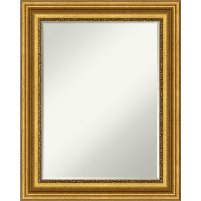 Petite Bevel Bathroom Wall Mirror - Parlor Gold Frame - 24 x 30 in
