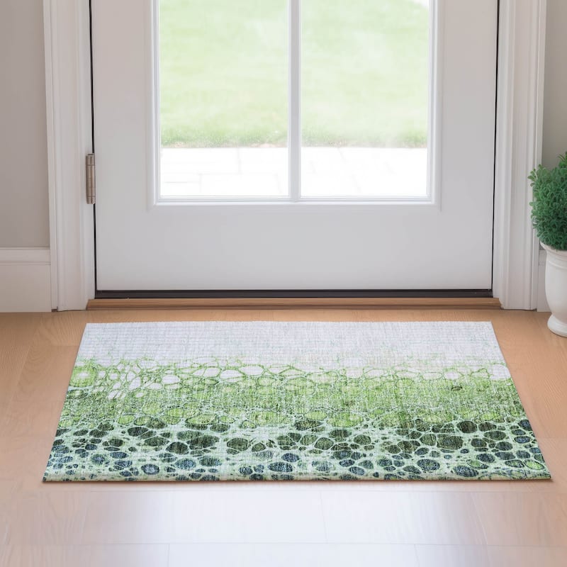 Premium Washable Super Soft Abstract Ombre Mayfield Rug - Aloe - 1' 8" x 2' 6"