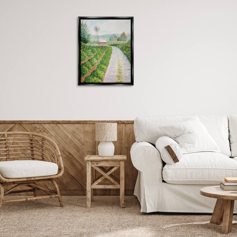 Stupell Tranquil Farm Path Framed Floater Canvas Wall Art Design By Stephanie Fielden
