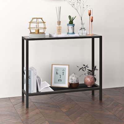 Rigan Metal and Glass Modern Console Table