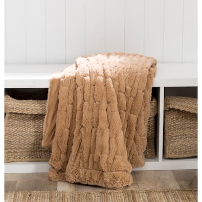 Laurel & Mayfair Faux Throw, Camel