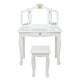 preview thumbnail 9 of 8, Kids Three-Sided Folding Mirror Dressing Table with Stool White