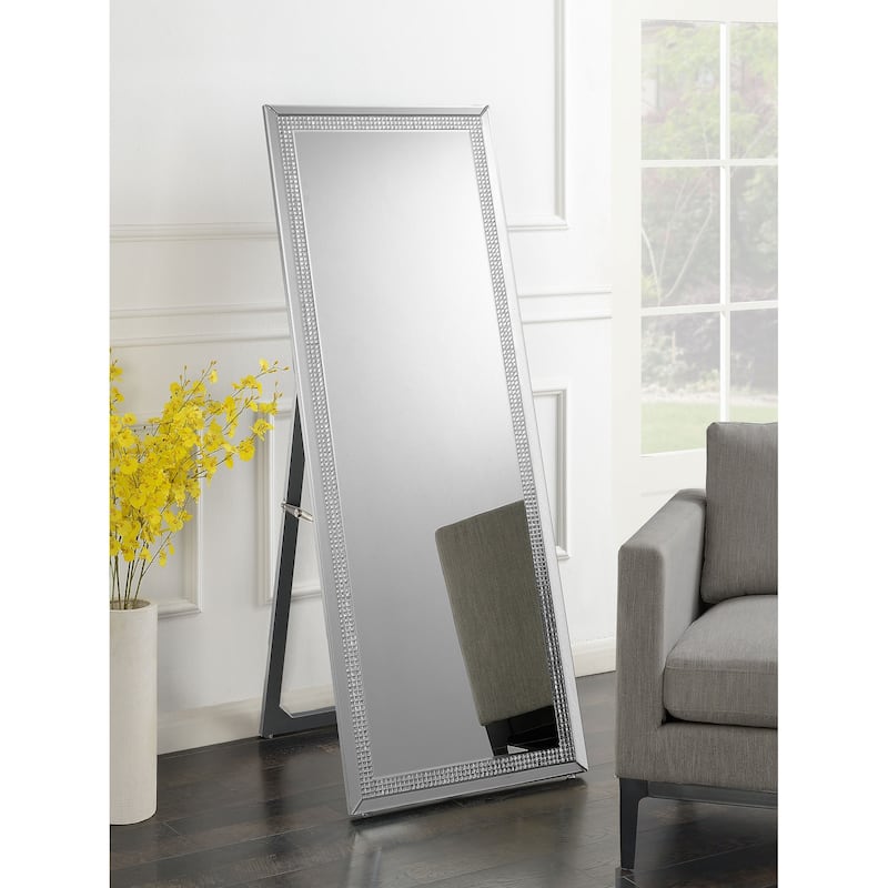 Giddish 24 x 64 Inch Full Length Standing Mirror Silver