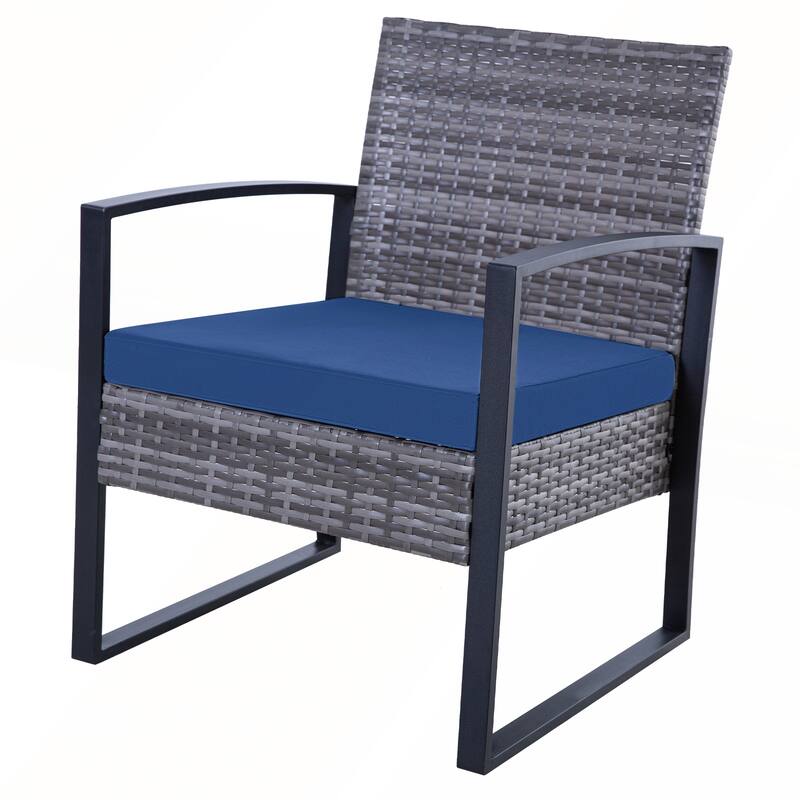 3 Piece Outdoor PE Wicker Furniture Set