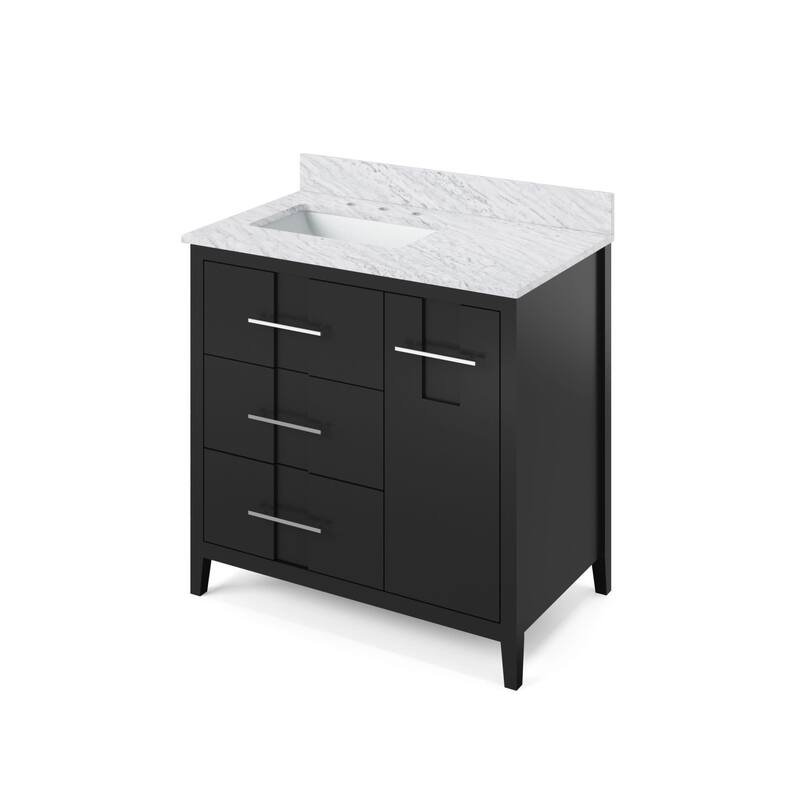 Jeffrey Alexander VKITKAT36R-MARBLE Katara 36" Free Standing Vanity