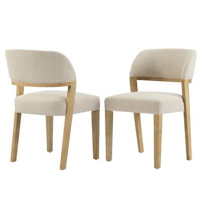 Christopher Knight Home - Caelum Rubberwood Upholstered Dining Chair with Cushioned Seat