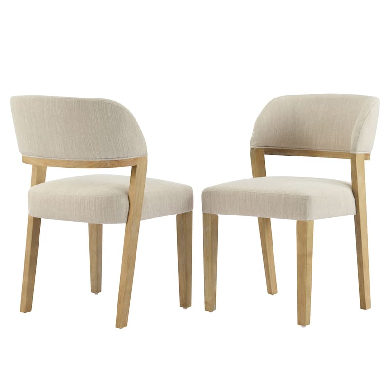 Christopher Knight Home - Caelum Rubberwood Upholstered Dining Chair with Cushioned Seat