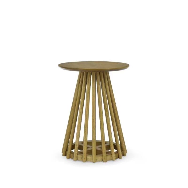 15.75 in. Round Wood Coffee Table, Simple End Table, Solid Wood Side Table for Living Room
