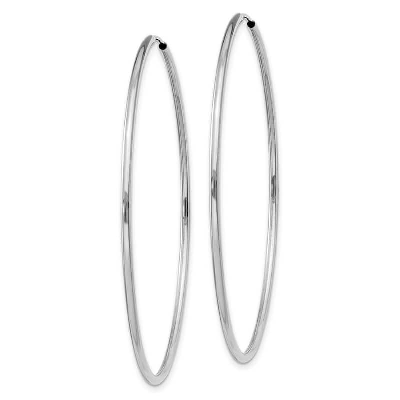 Curata 14k White Gold tube 50x1.5mm Polished Endless Hoop Earrings