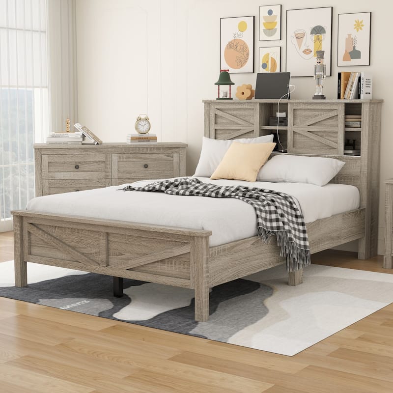 Farmhouse Style Platform Bed