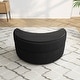 preview thumbnail 29 of 96, Upholstered Chenille Boucle Half Moon Storage Ottoman with Tray