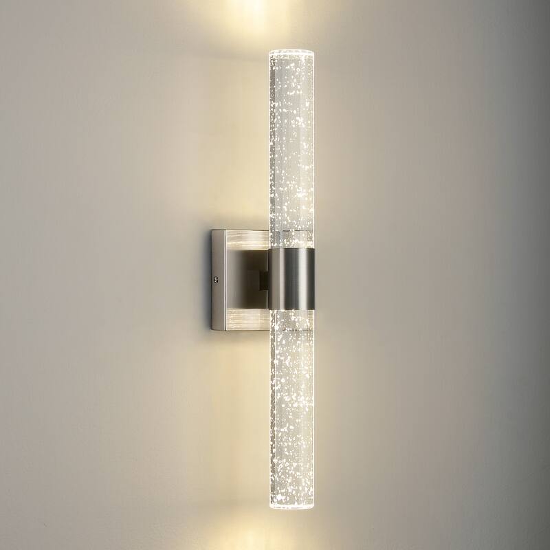 Gold Wall Sconce Bathroom Vanity Light Fixture Crystal wall light - 1 Pack - Brushed Nickel
