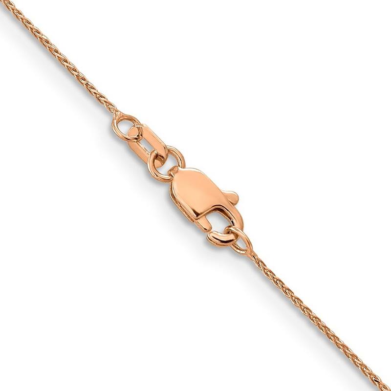 Curata 14k Rose Gold 0.8mm Baby Wheat Chain Necklace (Lobster) Options: 16 18 20