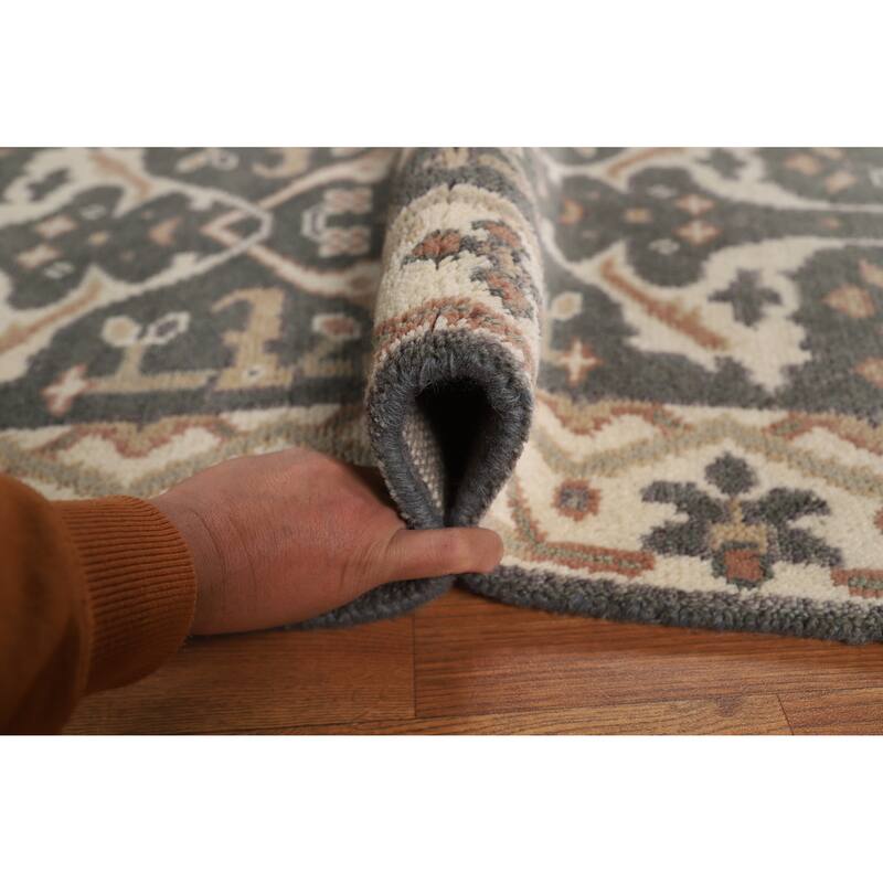 Gray Oushak Oriental Runner Rug Hand-Knotted Hallway Wool Carpet - 2'8"x 11'9"