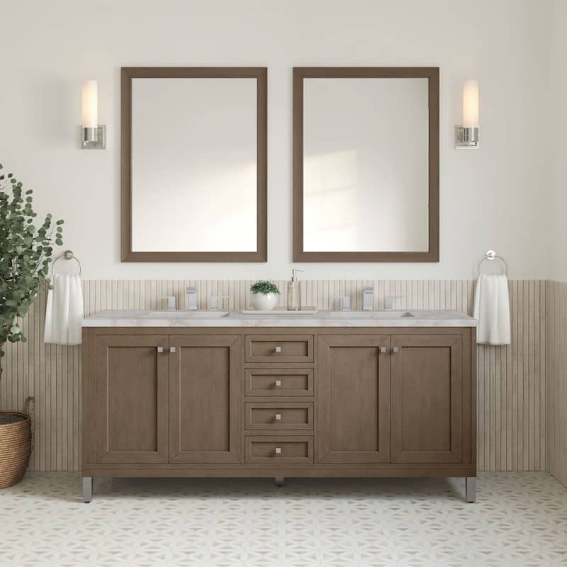 James Martin Vanities 305-V72-3VSL Chicago 72" Double Basin Wood