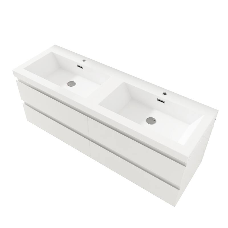 Floating Bathroom Vanity with two Resin Top