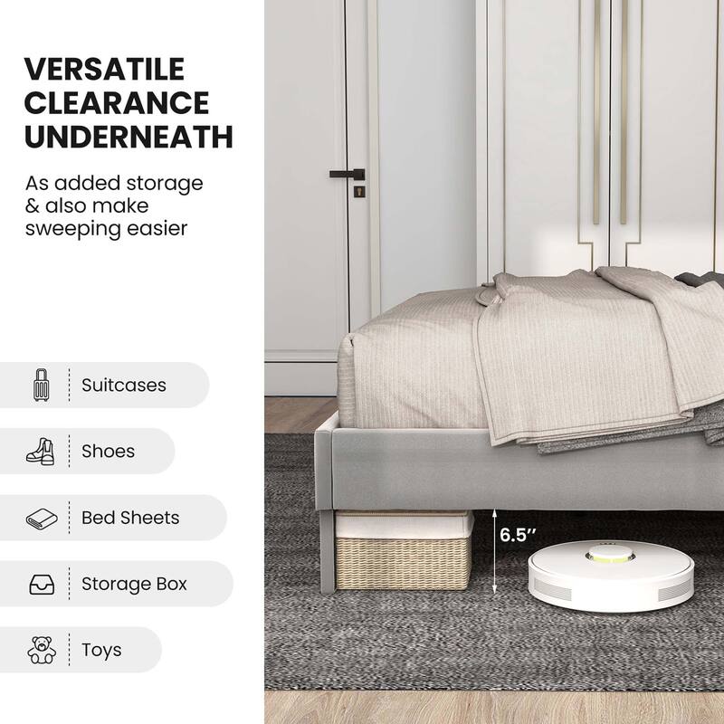 Costway Full/Queen/Twin Size Bed Frame Upholstered Platform Velvet