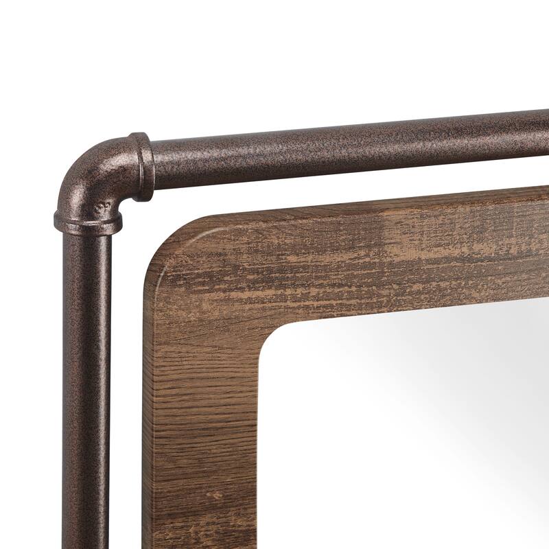 DH BASIC Industrial Pipe and Water Valve Accent Wall Mirror by Denhour