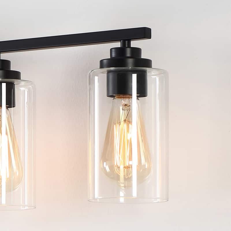 KAWOTI 6-Light Bathroom Vanity Light with Clear Glass Shade