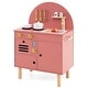 preview thumbnail 3 of 28, Costway Play Kitchen for Kids with Stoves Faucet Sink Microwave Oven - See Details Pink